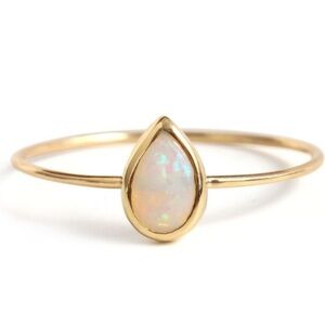 Catbird NYC 14K Opal Teardrop Band, Size 7